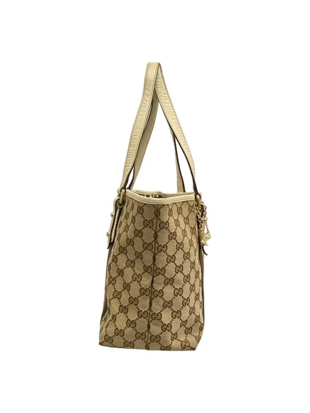 Gucci Tote GG Pattern Sherry Beige Ivory Multi Leather - Picture 2 of 15